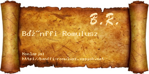 Bánffi Romulusz névjegykártya